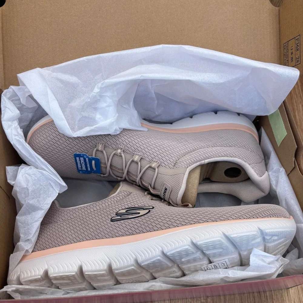 Skechers Summits Summer Blush Women Size 10 Taupe Peach Vegan Memory Foam NEW